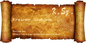 Kreiner Szabina névjegykártya
