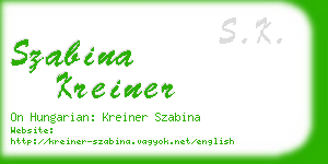szabina kreiner business card